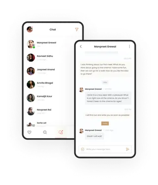 YourLavaan app messaging screen